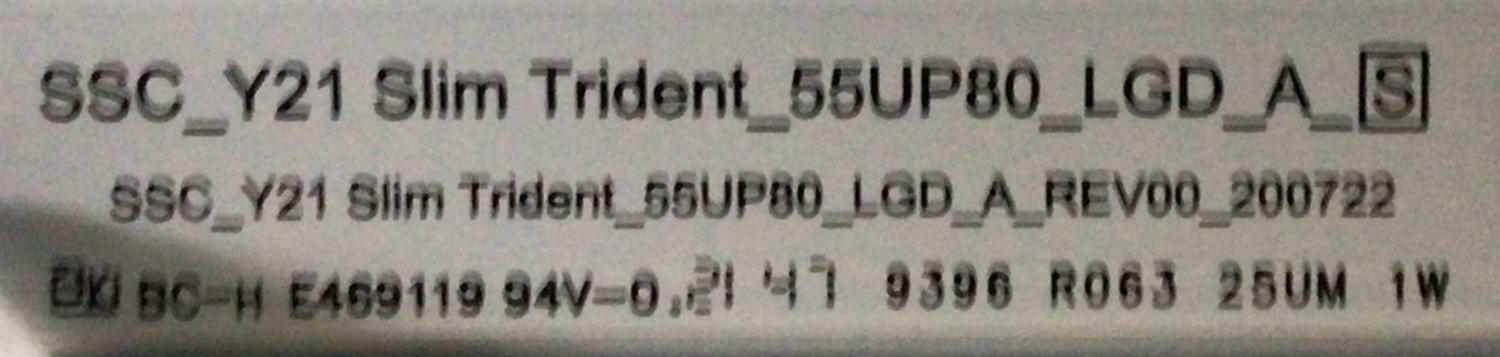 KIT DE LED'S PARA TV LG ( 7 PZ ) / NUMERO DE PARTE EAV65035701 / SSCÇY21 SLIM TRIDENT_55UP80_LGD_A_S / SSCÇY21 SLIM TRIDENT_55UP80_LGD_A_REV00_200722 / PANEL NC550TQG -AAKH5 / MODELO 55NANO75UQA - Imagen 3